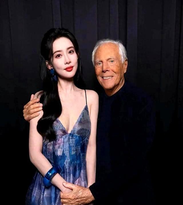 阿玛尼创始人与孟子义合影